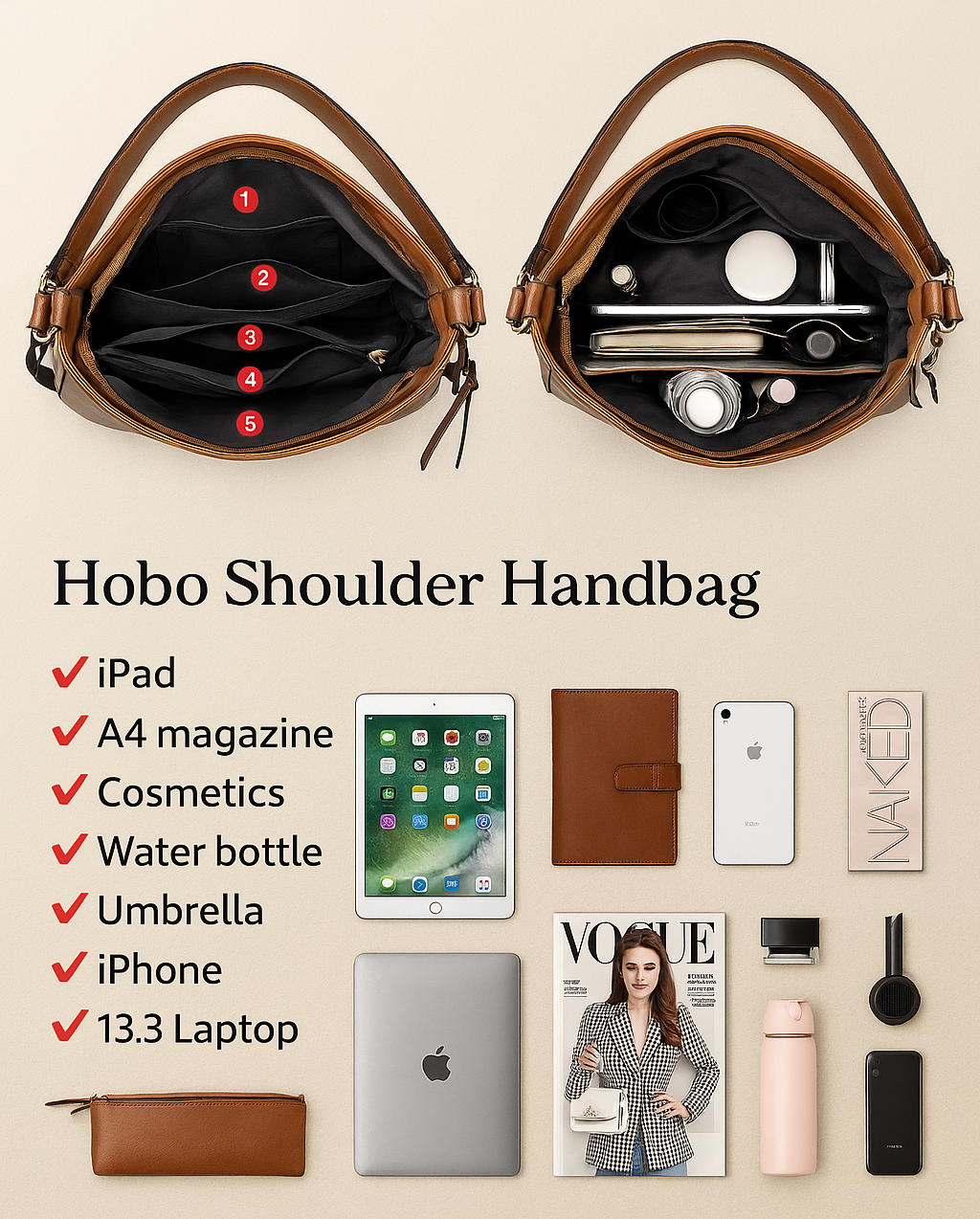 Luxury 3-Piece Hobo Bag Set (SPECIAL BLACK FRIDAY DEAL)